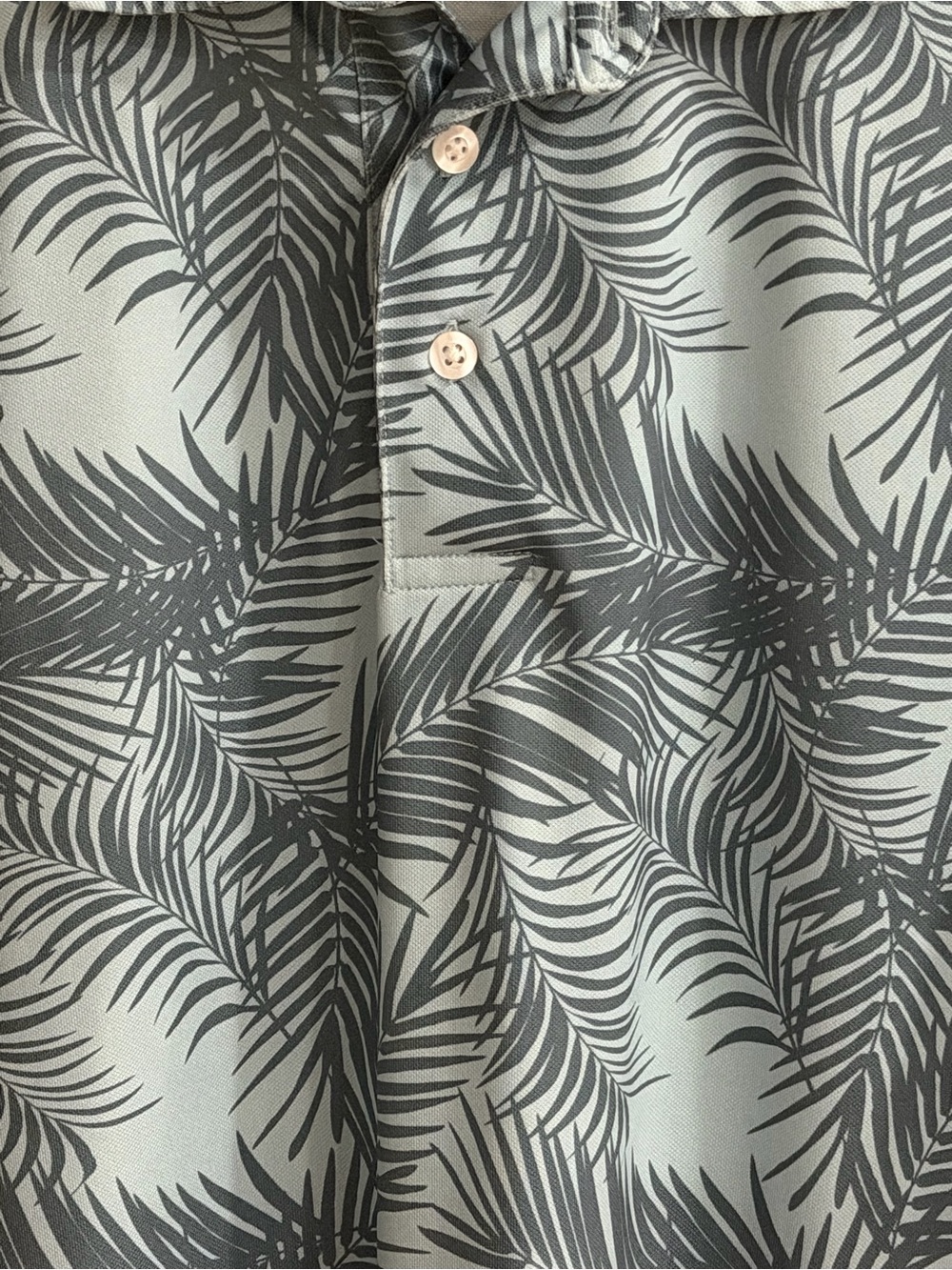 Anchor Boys Palm Leaves Tech Performance Polo Shirt Men's Size M Blue Teal - Picture 3 of 9